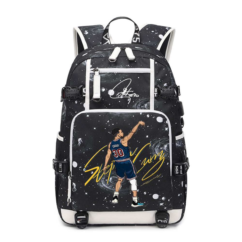 Ansigeren No. 30 Basketball Player Multifunctional Backpacks Sports Fan Bookbag Travel Student Backpack (Q4)