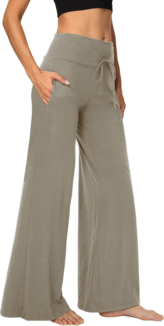 1/3 Pack Wide Leg Yoga Pants for Women, Comfy Lounge Pajama Sweatpants Loose Causal Palazzo with Pockets