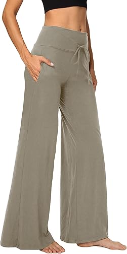 1/3 Pack Wide Leg Yoga Pants for Women, Comfy Lounge Pajama Sweatpants Loose Causal Palazzo with Pockets