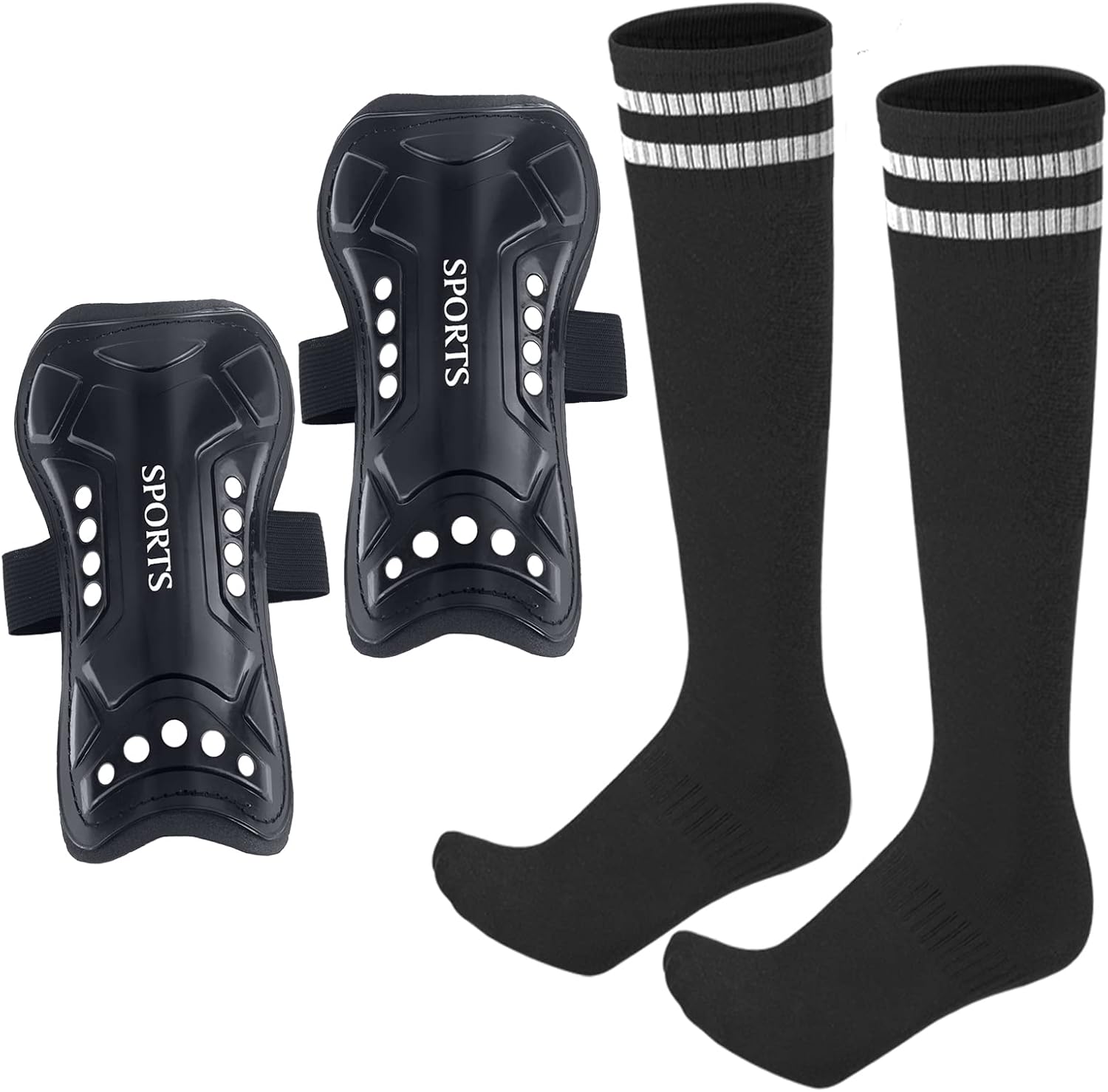 Soccer Shin Guard Youth Kid with Soccer Sock,Lightweight and Breathable Child Calf Protective Gear for Football Games,Shin Pads Soccer Equipment for 3-15 Years Old Boys Girl Toddler Teenagers : Sports & Outdoors