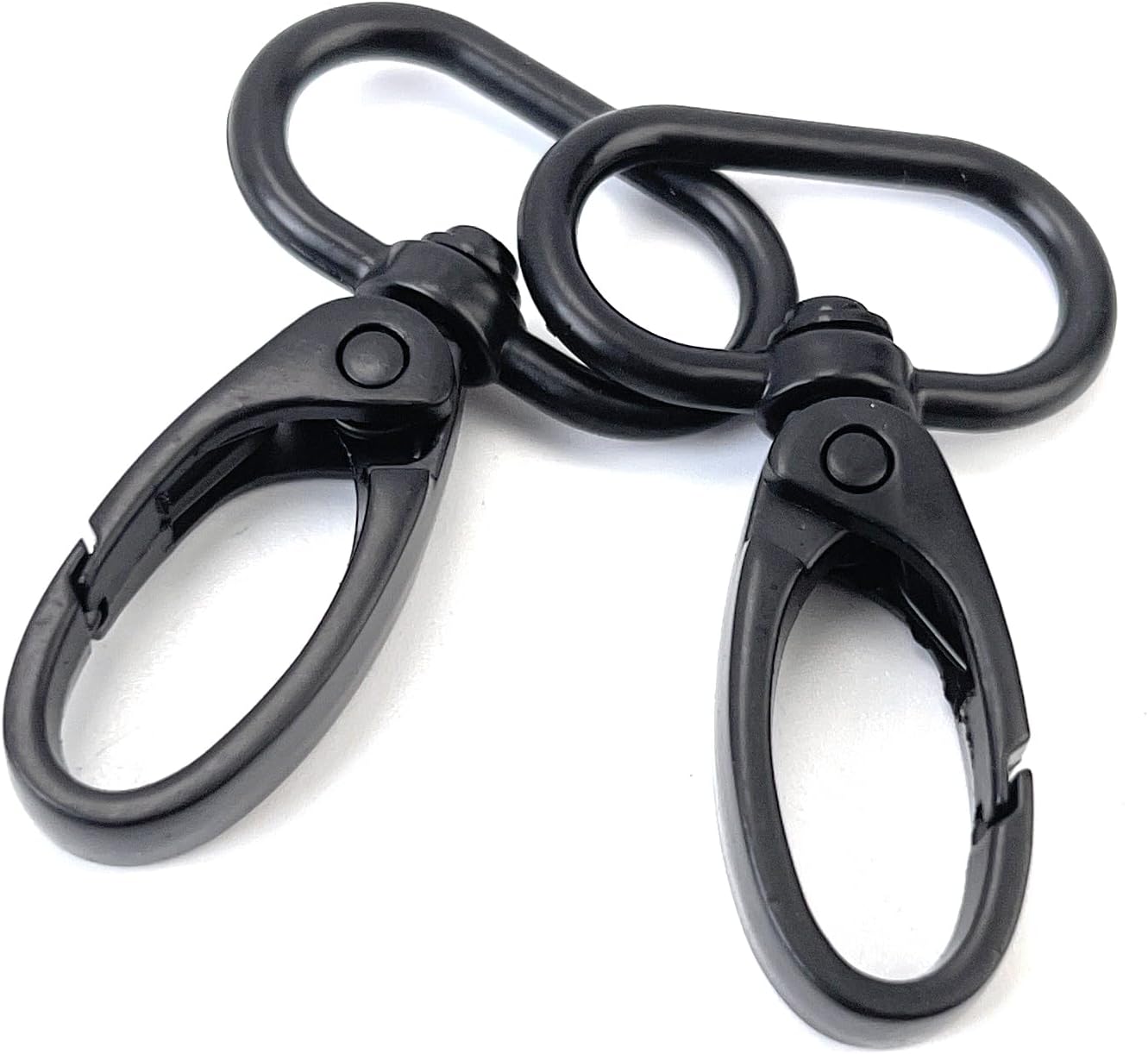 10 Pcs 3/4'' Matte Black Swivel Oval Snap Hooks
