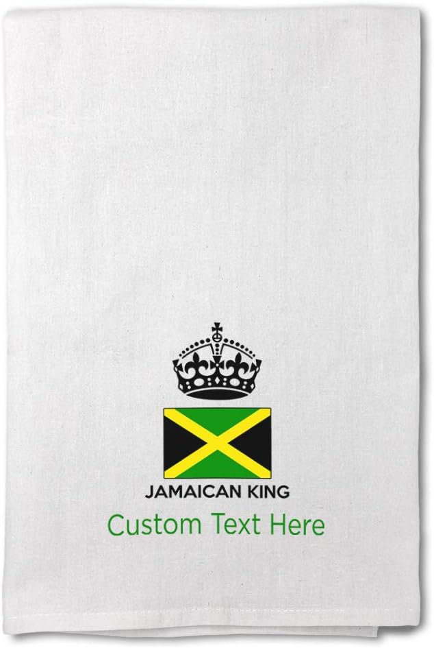 Style In Print Custom Decor Flour Kitchen Towels Jamaican King Crown Countries Countries King Cleaning Supplies Dish Towels Personalized Text Here