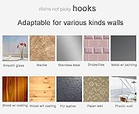 Vista 6 de Paquete de 30 Ganchos Adhesivos para Colgar, Ganchos de Pared de Servicio Pesado de 22 lb, Gancho Utilitario Adhesivo de Plástico Transparente