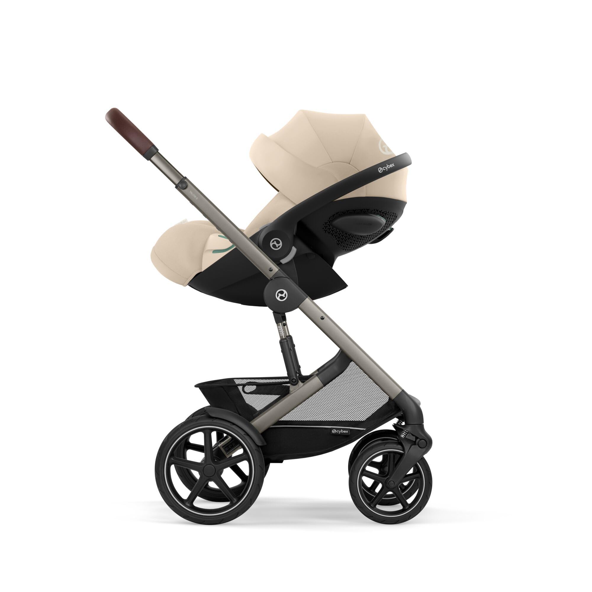 CYBEX Gold Fotelik dziecięcy Cloud G3, Od urodzenia do ok. 24 miesięcy, Dla dzieci od 40 cm do 87 cm, Maks. 13 kg, Funkcja obrotu o 180°, Z wkładką dla noworodka, Almond Beige