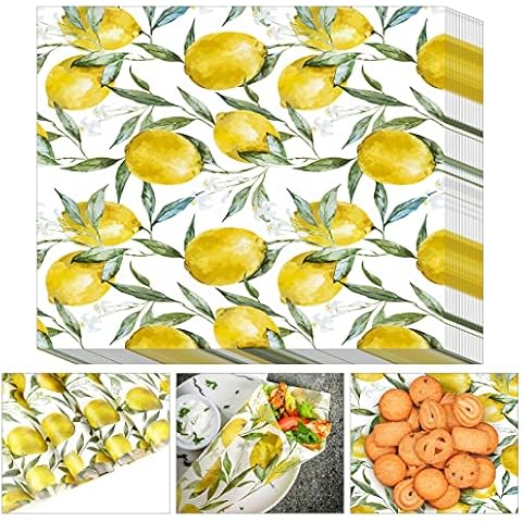 150 Sheets Lemon Wax Paper Sheets Grease Proof Deli Wraps Basket Liners Deli Paper Sheets Wax Paper Baking Paper Parchment Paper Sandwich Wrap Paper Picnic Basket Liners Wrap Paper Sheets for Food Cover