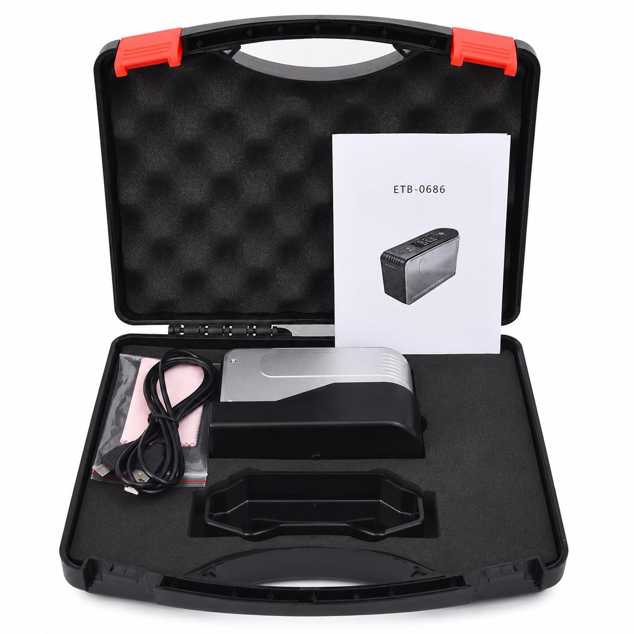 Miernik połysku 60° 0-200 GU z USB, przechowywanie płyt 3580, automatyczna kalibracja, podświetlany LCD, sterowanie dwoma przyciskami do farby, marmuru, płytek, tworzyw sztucznych, drewna, papieru