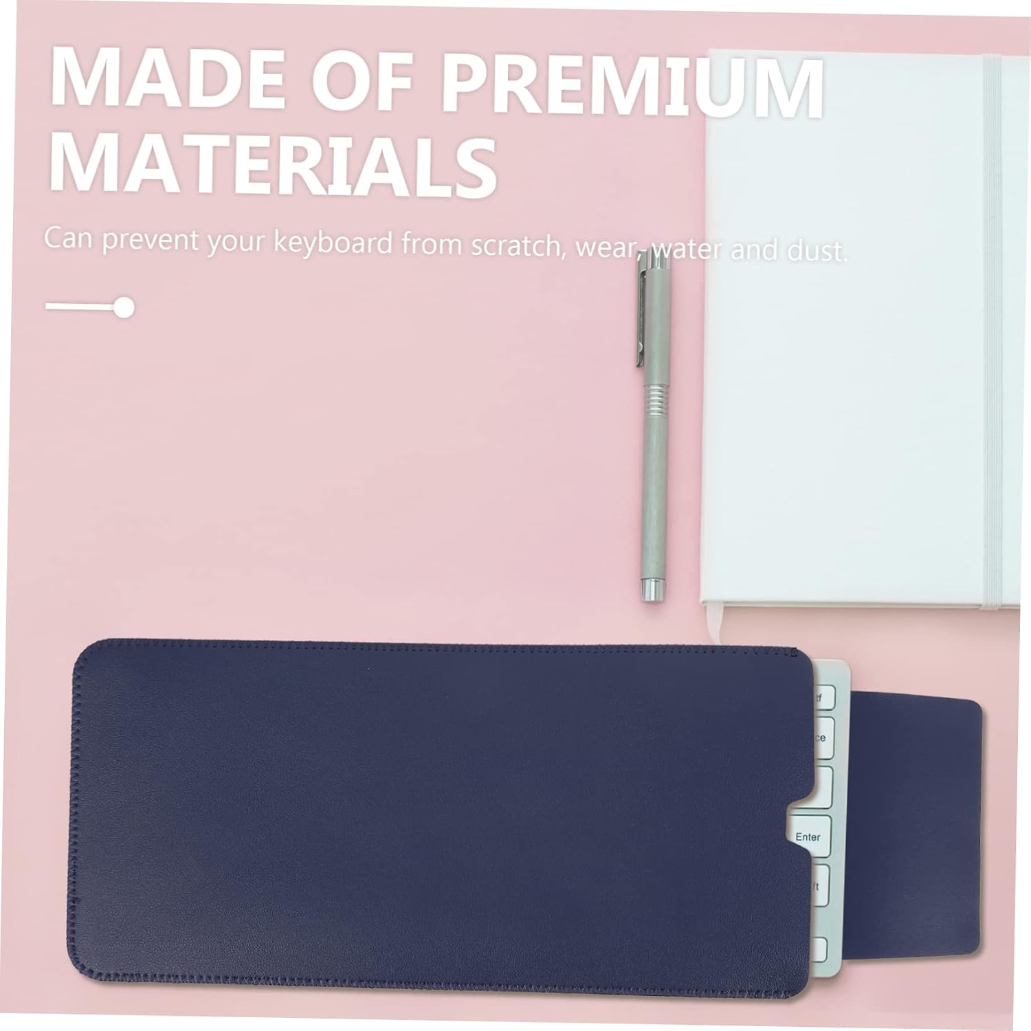 Angoily Wireless Keyboard PU Leather Sleeve Case Portable Keyboard Organizer for Travel Protective Bag with Storage Pocket