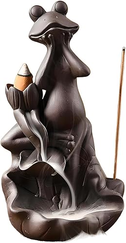 Quemador de incienso de reflujo, quemador de incienso en cascada, elegante soporte de incienso con 20 conos de incienso + 30 varillas de incienso +