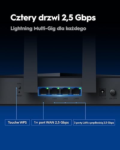 Miniatura 7 de Cudy Enrutador WiFi 7 BE11000 Tri-Band, 6-Stream 10 Gbps, 4 puertos × 2.5G, hasta 11000 Mbps, servidor VPN y cliente, Cudy APP y malla, 6 antenas de