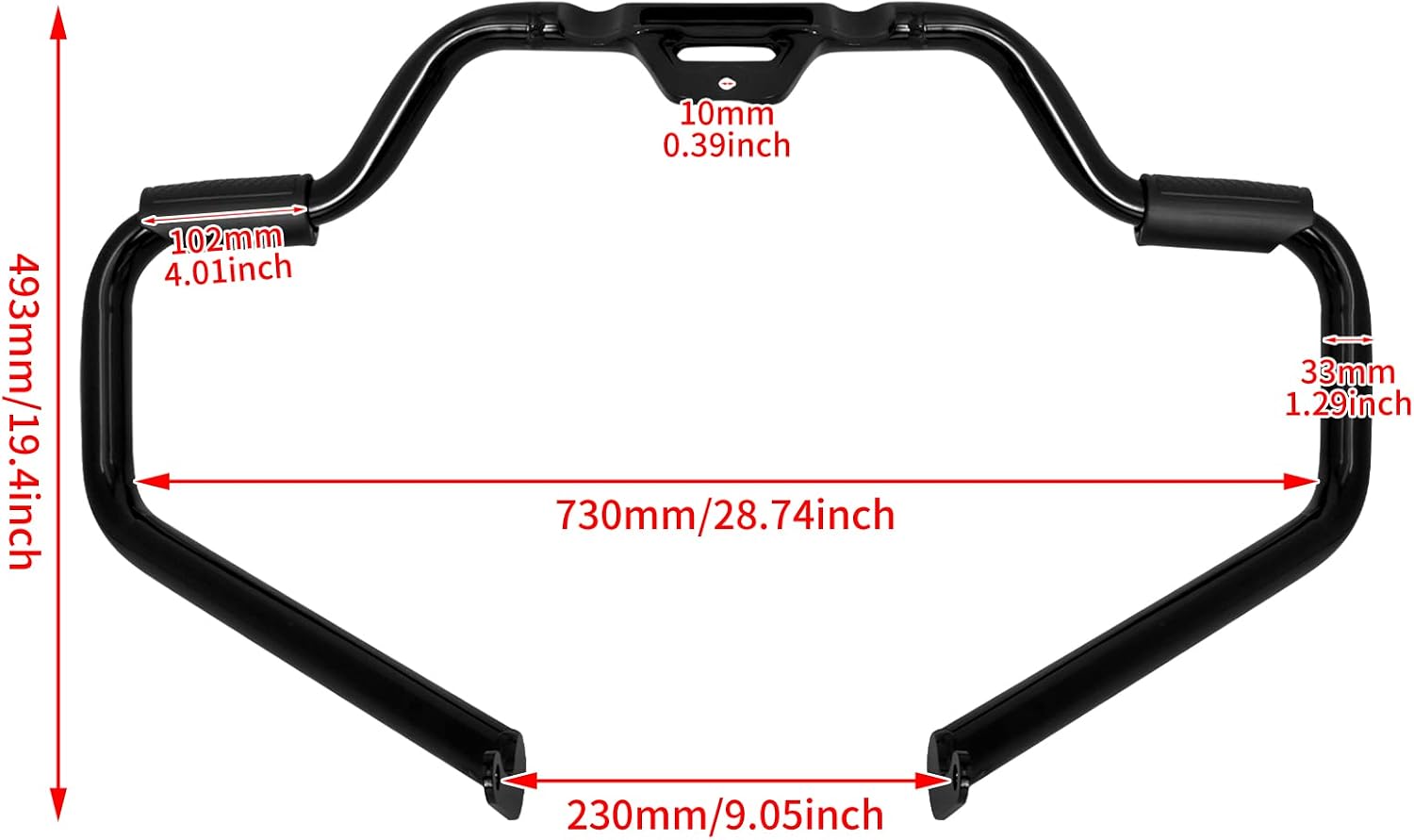 Engine Guard Motorcycle Front Crash Bar Highway Bar Compatible with Harley Fat Boy Street Bob Heritage Classic Low Rider Sport Glide Deluxe Slim 2018-2024 Vivid Black