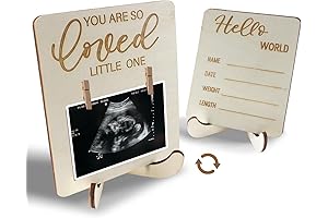 Wooden Live Ultrasound Picture Frames with Thick Wood - Keepsake Sign