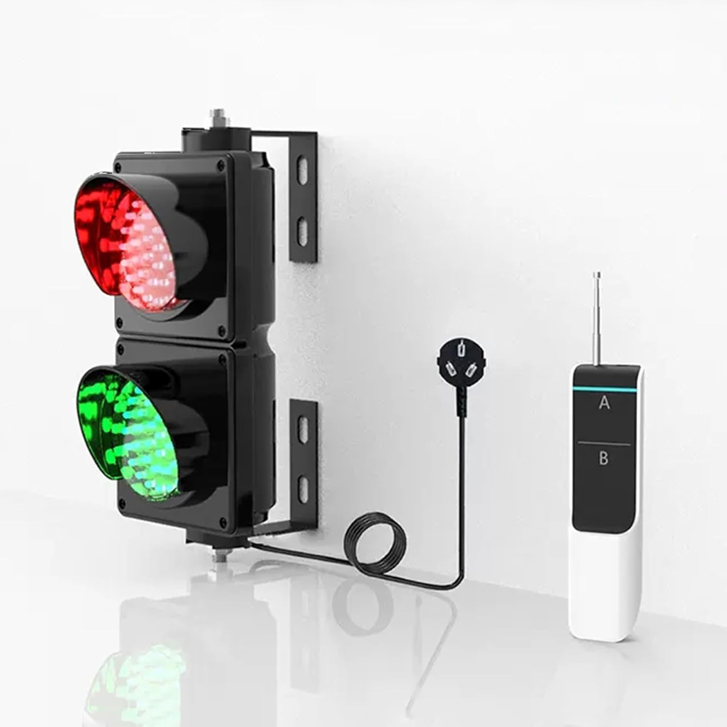 Industrial LED Traffic Signals, 2 Red/Green LED Loading Dock Traffic Lights, Wall Mounted Traffic Light Indicator Light with Remote Control, Plug & Play(1.5m)(3m)