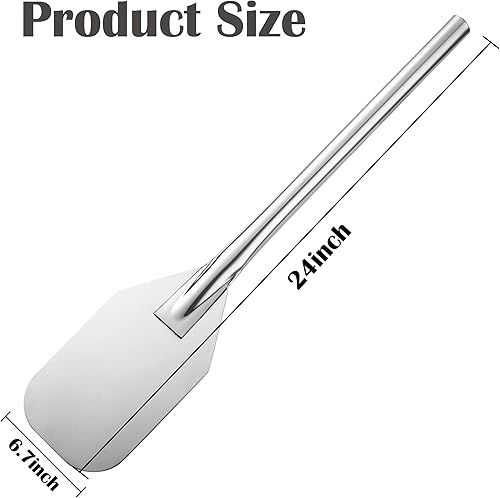 Miniatura 9 de Vivicreate Espátula extra larga de acero inoxidable  Cuchara grande de haya de 24 pulgadas para cocinar, mezclar, preparar cerveza en ollas grandes,