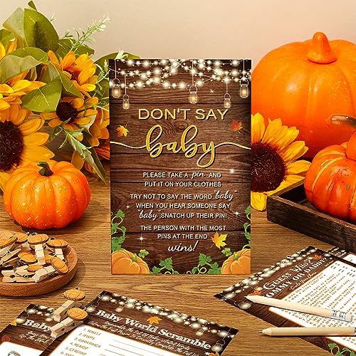 Image of Patelai 321 Pcs Little Pumpkin Baby Shower Decorations Don't Say Baby Game
