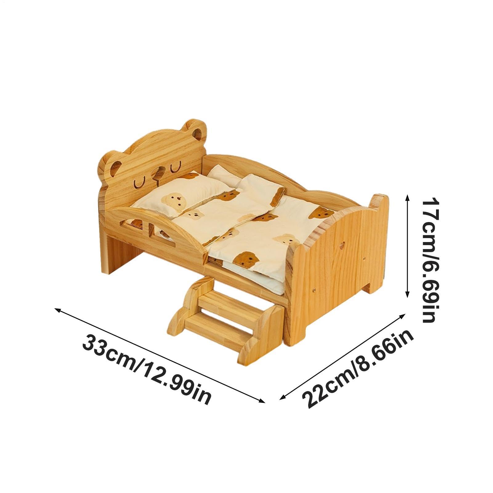 Cama de Hámster de Descanso de Madera de Animales | Cama Habitable de Madera para Pequeños Roedores Enanos para Jerbos Enanos, Erizos, Hámsters, Chinchillas, Conejos, Hurones,