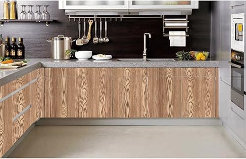 Miniatura 4 de Papel tapiz de vinilo autoadhesivo de grano de madera, 9.5 pies cuadrados, papel de contacto extraíble para despegar y pegar para decoración de