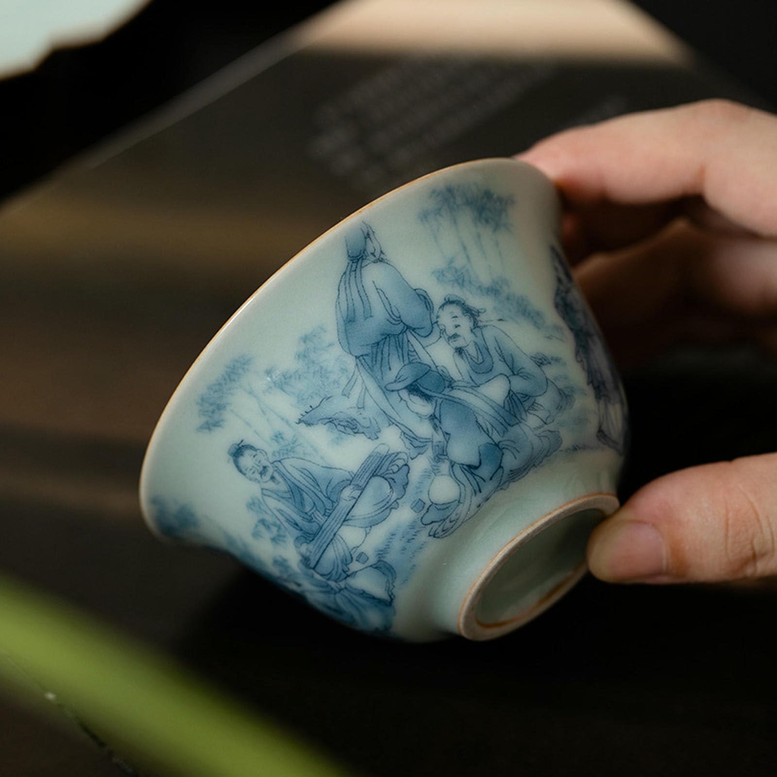 Tianqing Ru Kiln Sancai Gai Schüssel im chinesischen Stil, Kung-Fu-Tee-Set aus Keramik, 125 ml