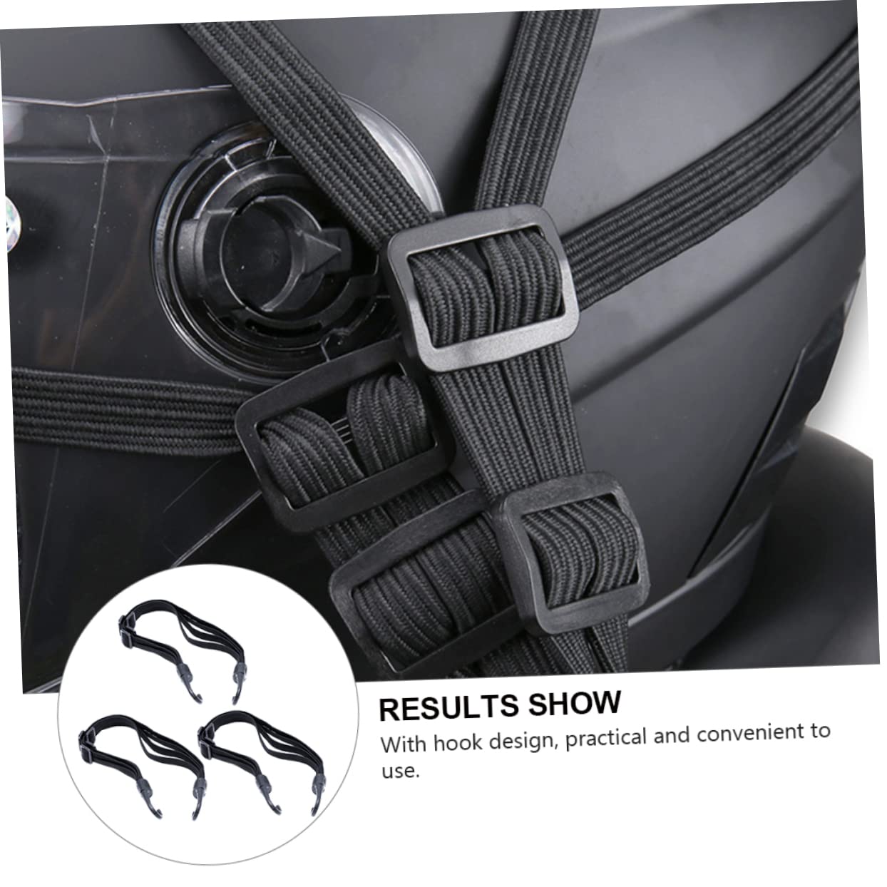 VICASKY 3Pcs Elastic Rope for Bike Luggage Strapping Fixed Tied Rope for Motorcycle and Bicycle Durable and for Securing Gear and Bulky Luggage