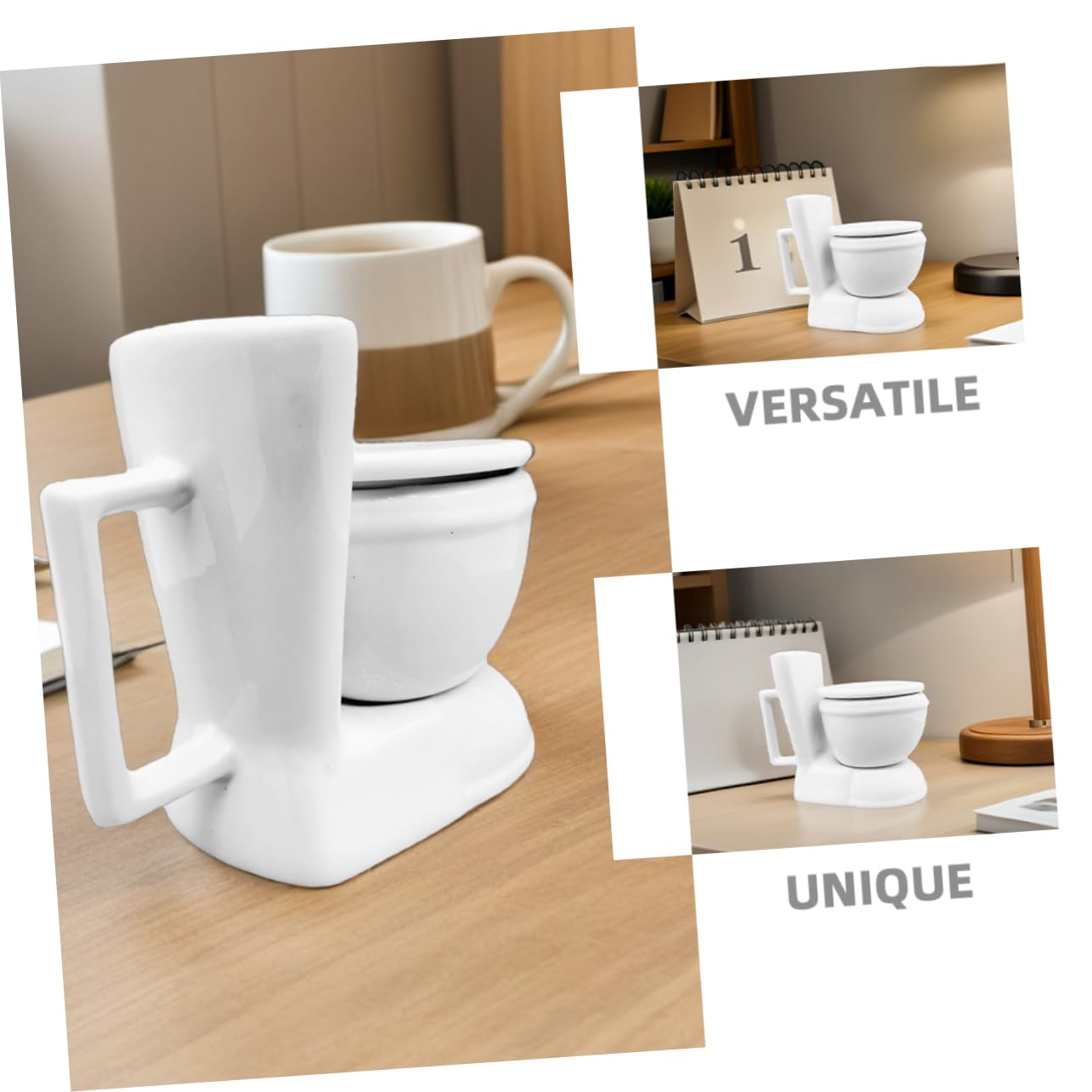 Cabilock Taza de Cerámica con Diseño de Inodoro Bebidas como Café Té y Leche Taza para Desayuno Regalo Original para Oficinas y Ocasiones Especiales