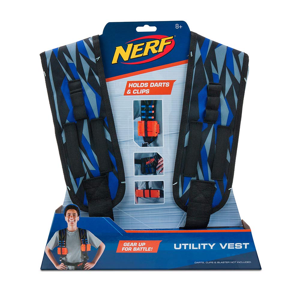 Toy Partner NERF Elite Utility Weste, Tiger, NER0155, Blau und Grau, Einheitsgröße