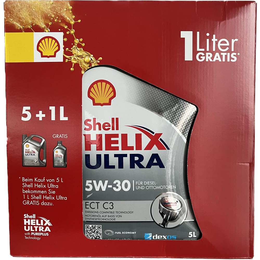 SHELL Motoröl 5W-30 Helix Motor Öl ACEA C3 API SN Ultra ECT C3 6L Kompatibel mit VW Golf 7 Schrägheck 5G1, BQ1, BE1, BE2 Golf 4 Schrägheck 1J1 Golf 6 5K1 Golf 5 Schrägheck 1K1 POLO 9N