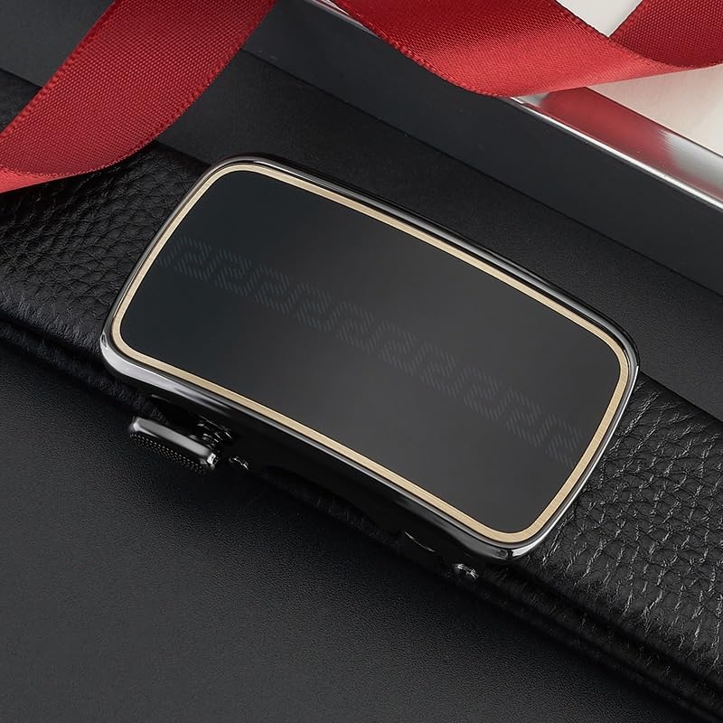 Men's Automatic Buckle Leather Belt Men's Alloy Buckle Cowhide Belt Business Belt3