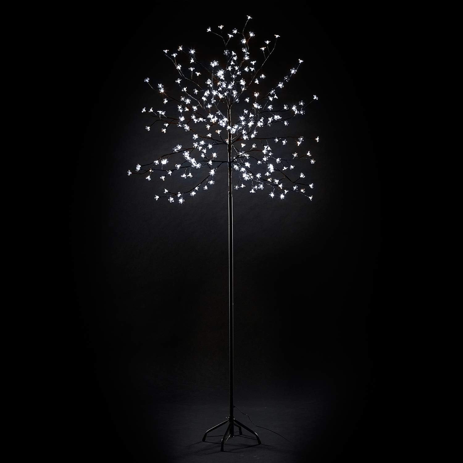 The Winter Workshop 7ft Cherry Blossom Christmas Tree - Indoor & Outdoor Garden Party Wedding Event Multi Function 250 LED Lights - Cool White