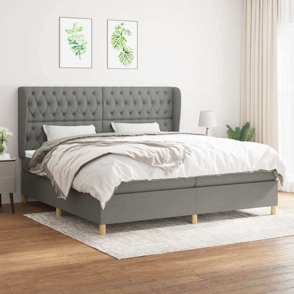 Cama con somier con colchón, 200 x 200 cm, tela textil, colchón para dormitorio, hotel, habitación de invitados