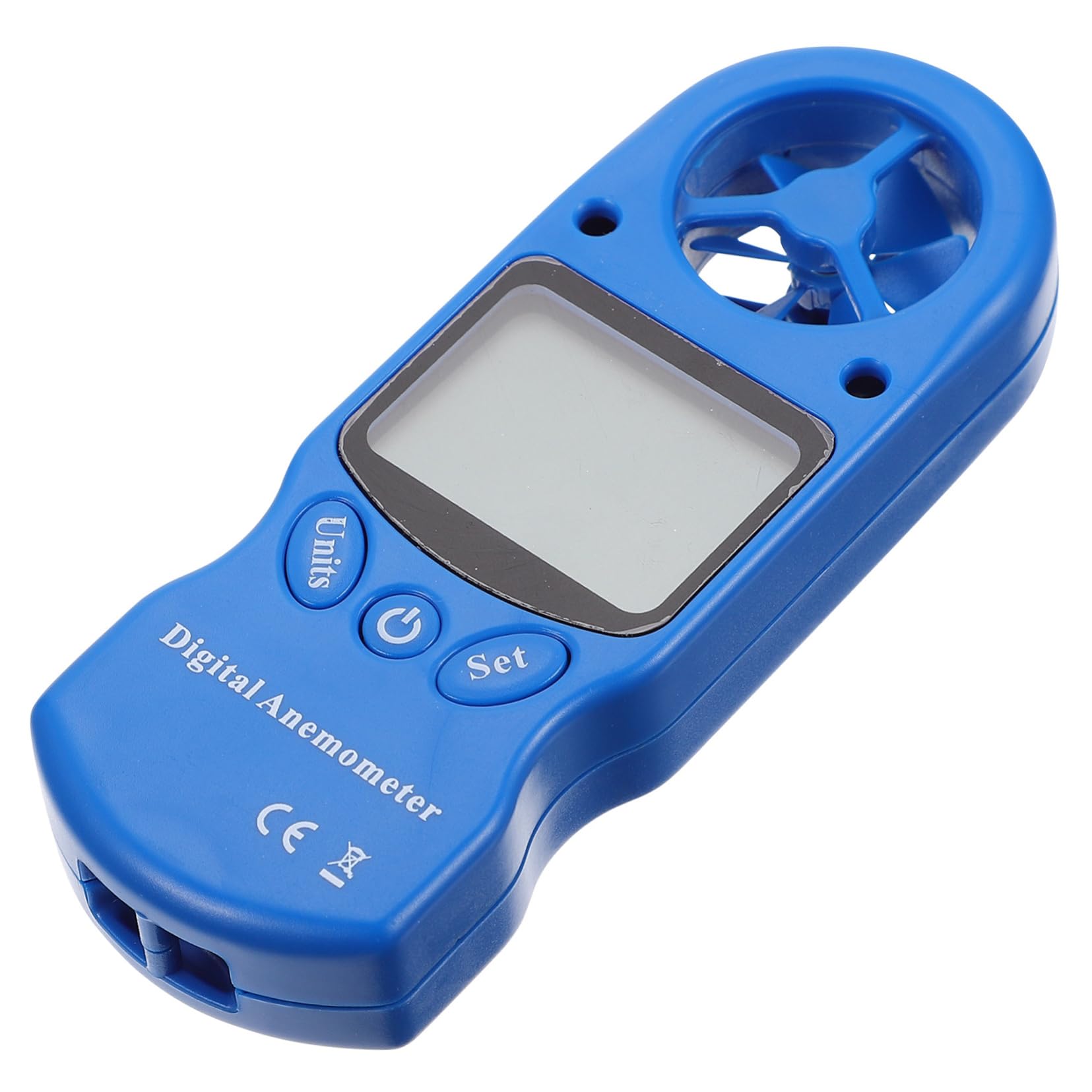 Anemometro Portatile Digitale Blu 1 Pezzo in Plastica | Misura Velocità Aria e Temperatura, per Ingegneria Esterna e Climatizzazione, con Custodia