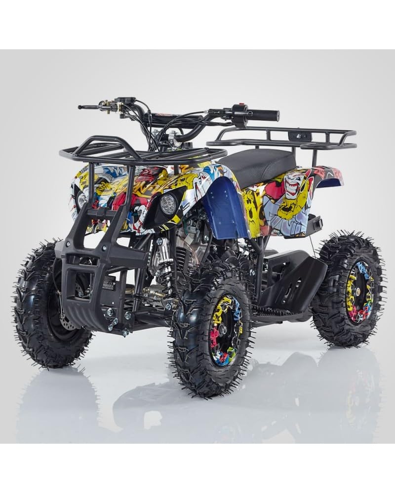 Mini Quad M7B 50cc a Benzina – Quad a Benzina per Bambini, Motore 4 Tempi, Ruote 6 Pollici, Avviamento Elettrico, Veicolo Off-Road per Prima Esperienza (Multicolore)