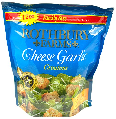 Rothbury Farms Seasoned Cheese Garlic Croutons, Family Size (2 pack) 12 Ounces each