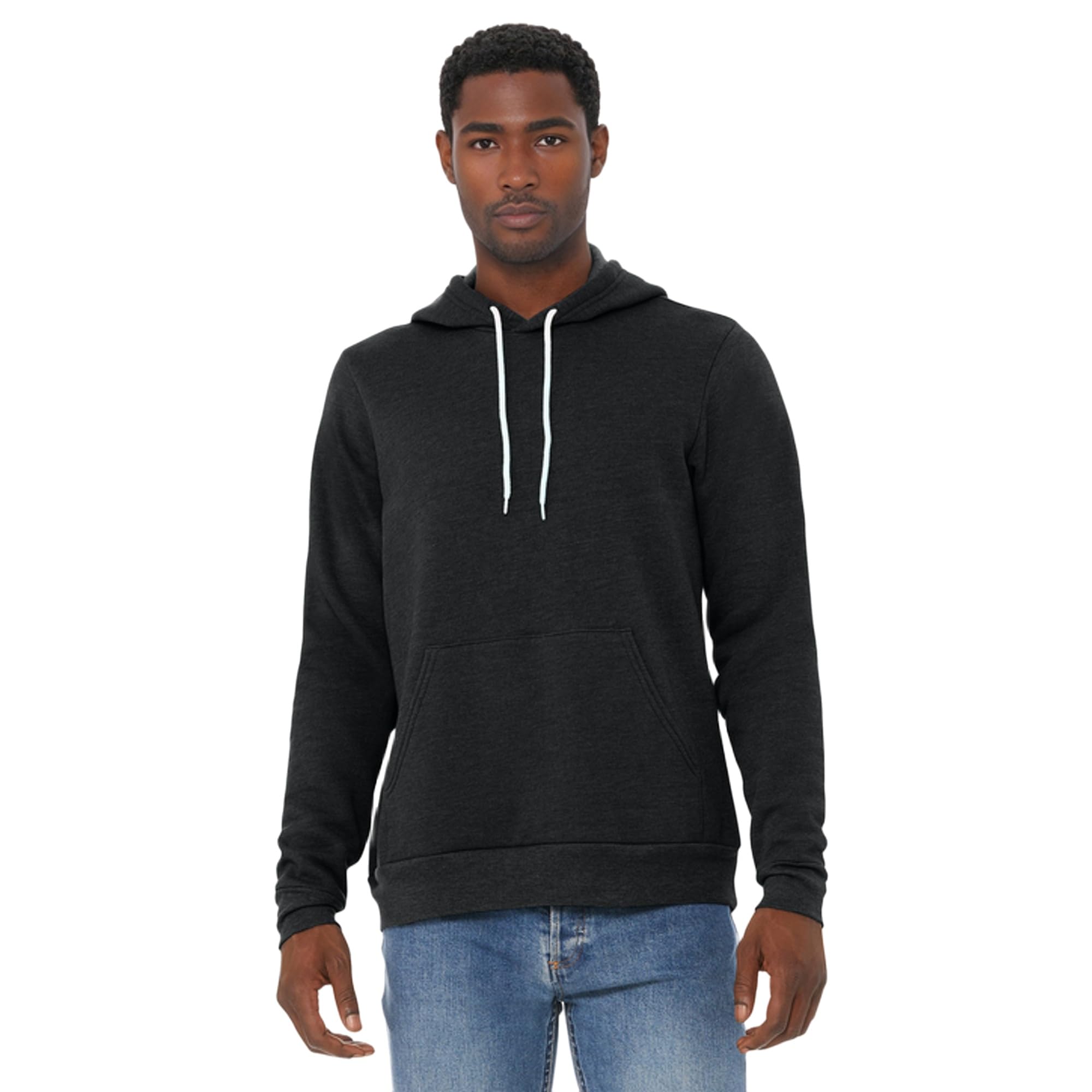 Unisex Poly-Cotton Fleece Pullover Hoodie (3719) DEEP HEATHER