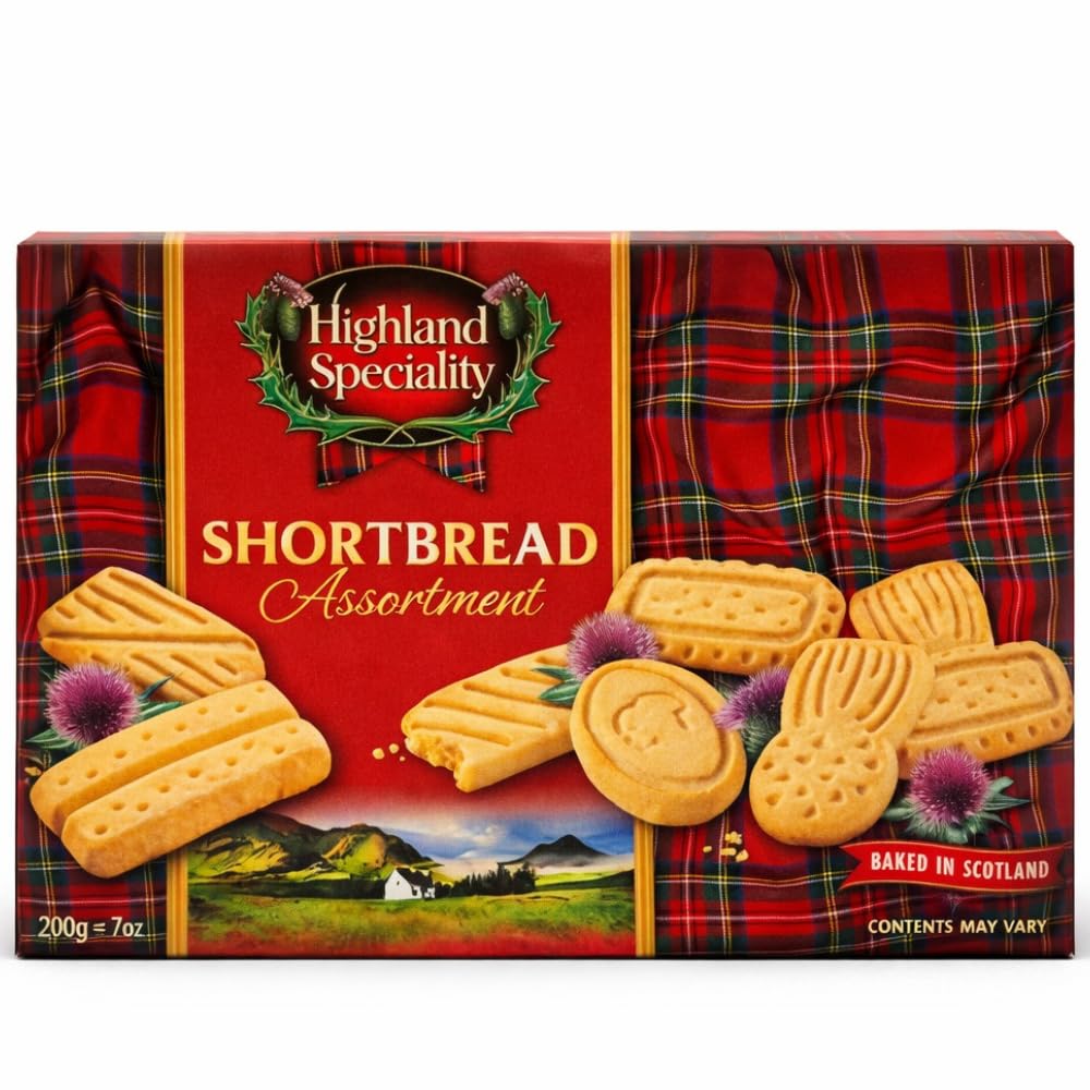 Highland Speciality Scottish Shortbread Assortment 200g - Traditional Gift Made In Scotland