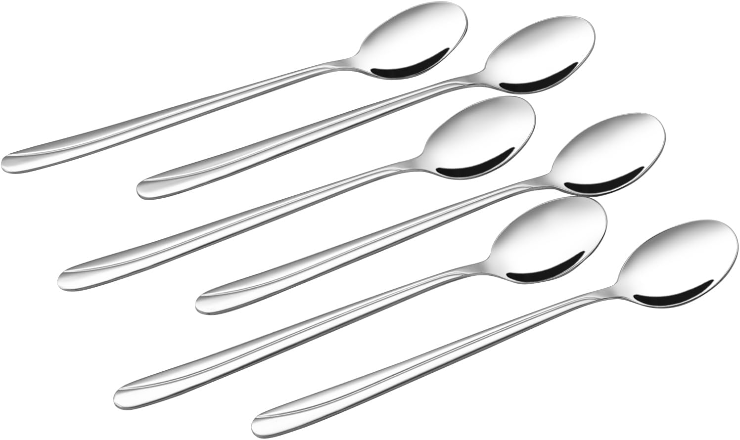 Obstnny 12 Pieces Long Handle Ice Tea Spoons, Stainless Steel Mixing Spoons