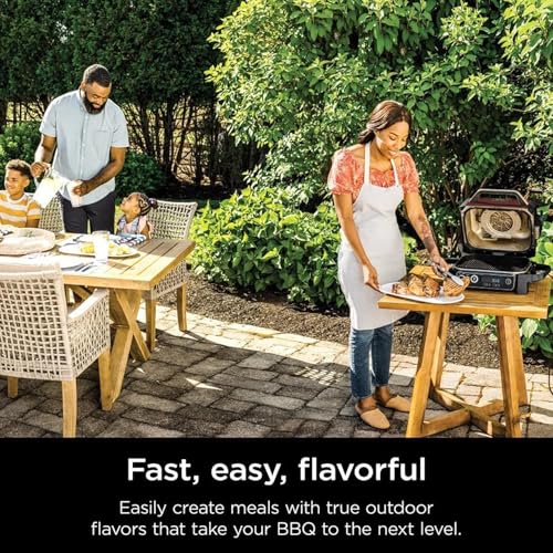 Ninja OG701 Woodfire Outdoor Grill & Smoker, 7-in-1 Master Grill, BBQ Smoker, Air Fryer plus Bake, Roast, Dehydrate, & Broil, uses Woodfire Pellets(1 Pack Included), Portable, Electric, Red - Image 6