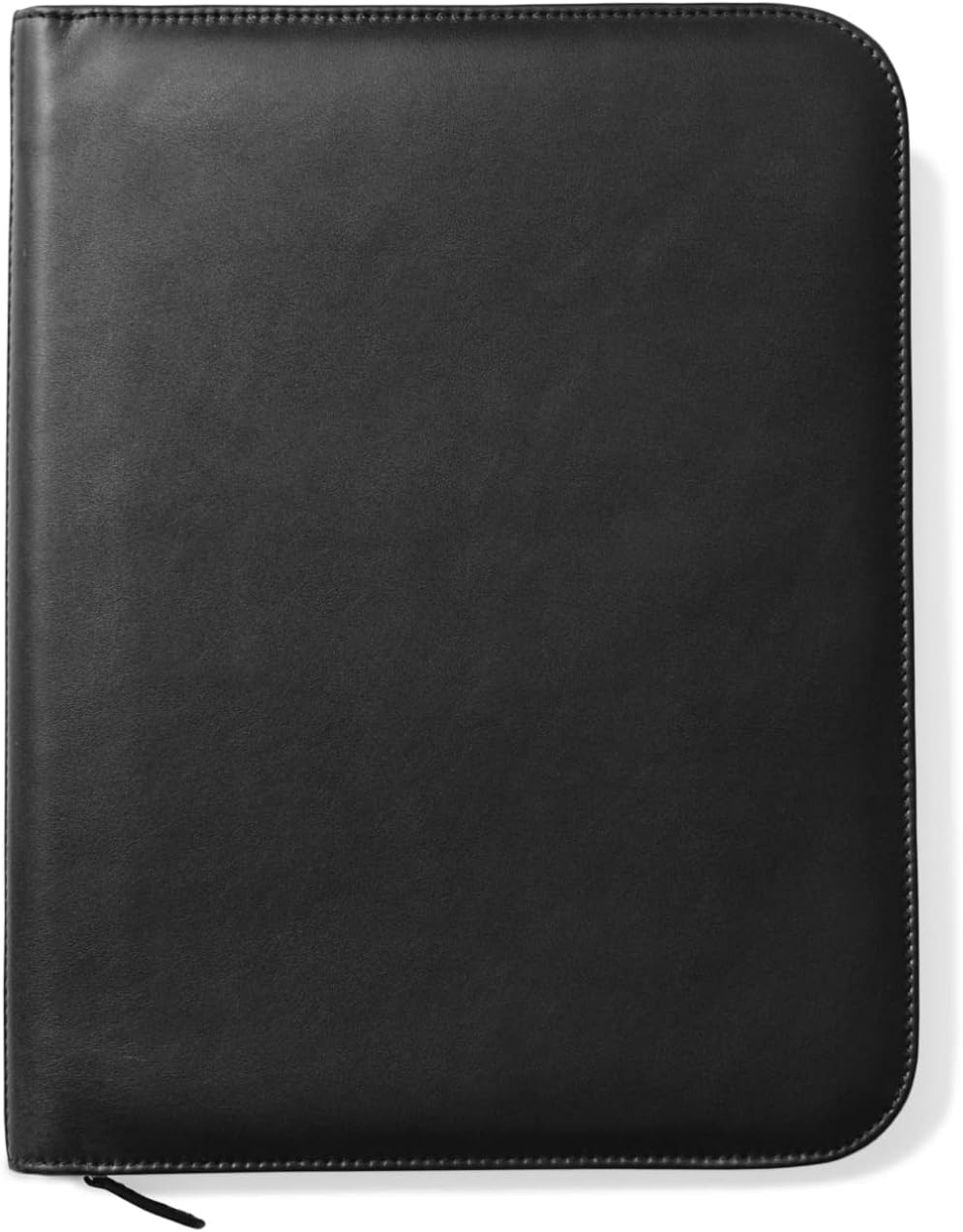Premium Maruse Leather Portfolio Padfolio - Executive Folio for Men and Women with Zipper, Folio Document Organizer, Laptop Sleeve, iPad Case and Folder - Made in Italy, Black
