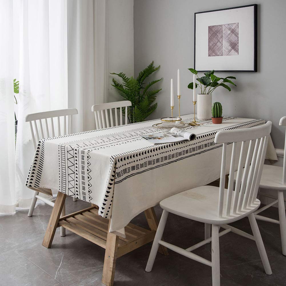 Tovaglia di Lino in Cotone Tovaglia da Tavolo Rettangolare da Cucina Lavabile Decorazione Domestica Tovaglietta da caffè Stuoia da Picnic all'aperto, 140 * 250cm