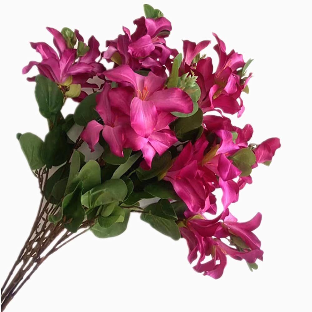 forestmistry 4pcs Artificial Cercis Chinensis Flower Branches Fuchsia Color Silk 10 Heads Chinese Redbud Blossom Greenery for Wedding Centerpieces Floral Decoration