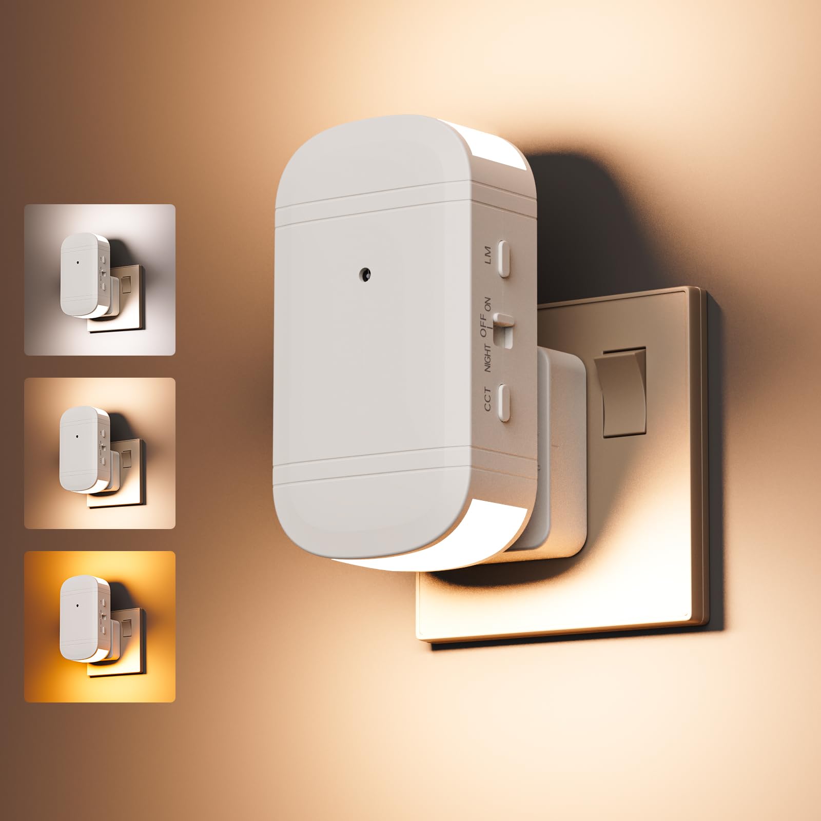BLQKLO Plug in Night Light with Dusk to Dawn Sensor, LED Nightlight 0-240LM