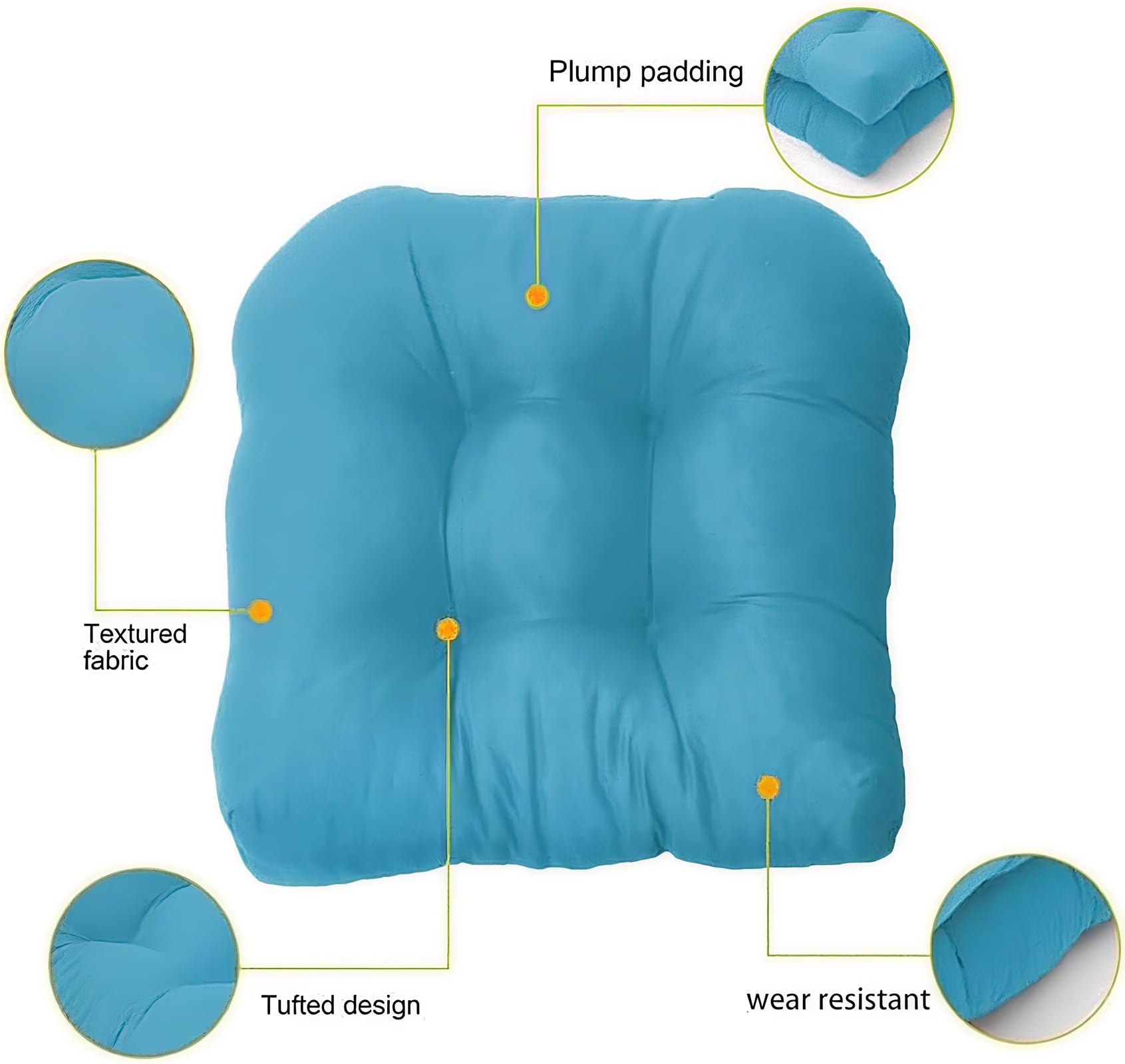 Genérico 2 Piezas Cojín de Asiento de sofá en Forma de U, Cojines en Forma de U para Interiores y Exteriores para Asiento de Silla de Mimbre para Mecedora de Interior y Exterior (Beige)