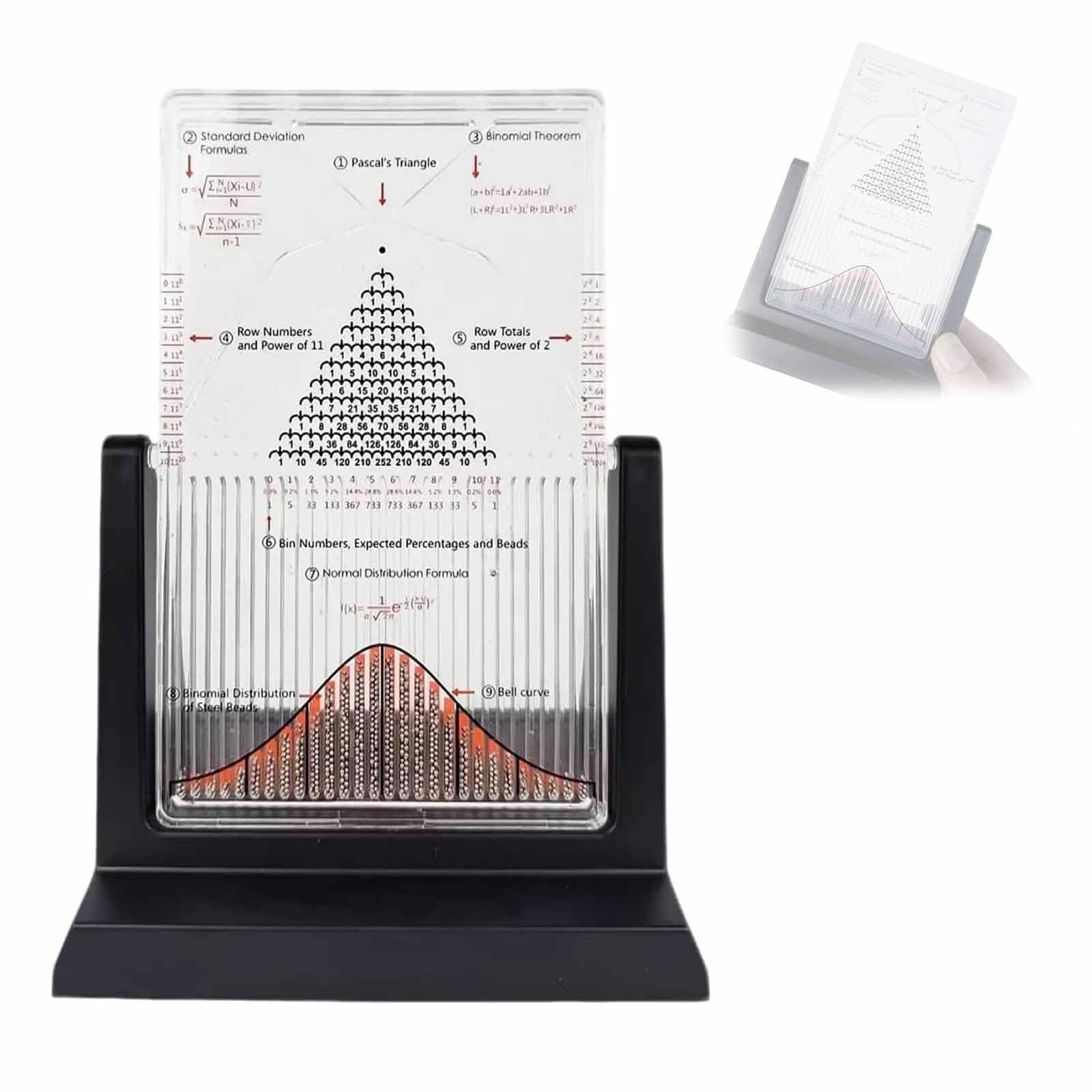 Plateau De Galton De Bureau, Modèle De Démonstration De Validité du Plateau De Galton, avec Courbe en Cloche, Démonstration De Loi Statistique Efficace, Outil Pédagogique De Laboratoire De