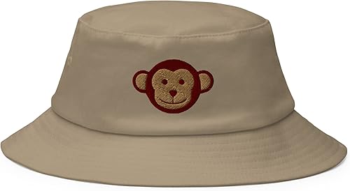 Sombrero de cubo bordado de mono, cara de animal, retro, vintage, verano, festival, lindo, mujeres, hombres, diseñador, playa, sombra de sol de disponible en Yaxa Peru