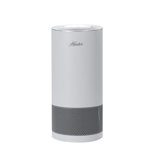 Hunter HP450UV Round Air Purifiers for Home, True HEPA Air Purifier Tower for Pets, Odors, Allergens, Smoke, Dust, VOC's