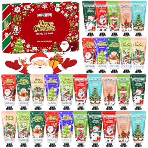 Set de regalo navideño Creme Main para mujer: 30 mini cremas de manos con 10 diseños festivos, loción hidratante para manos secas. Pequeños obsequios para colegas, amigas, mujeres y mamás Set de regalo navideño Creme Main para mujer: 30 mini cremas de manos con 10 diseños festivos, loción hidratante para manos secas. Pequeños obsequios para colegas, amigas, mujeres y mamás