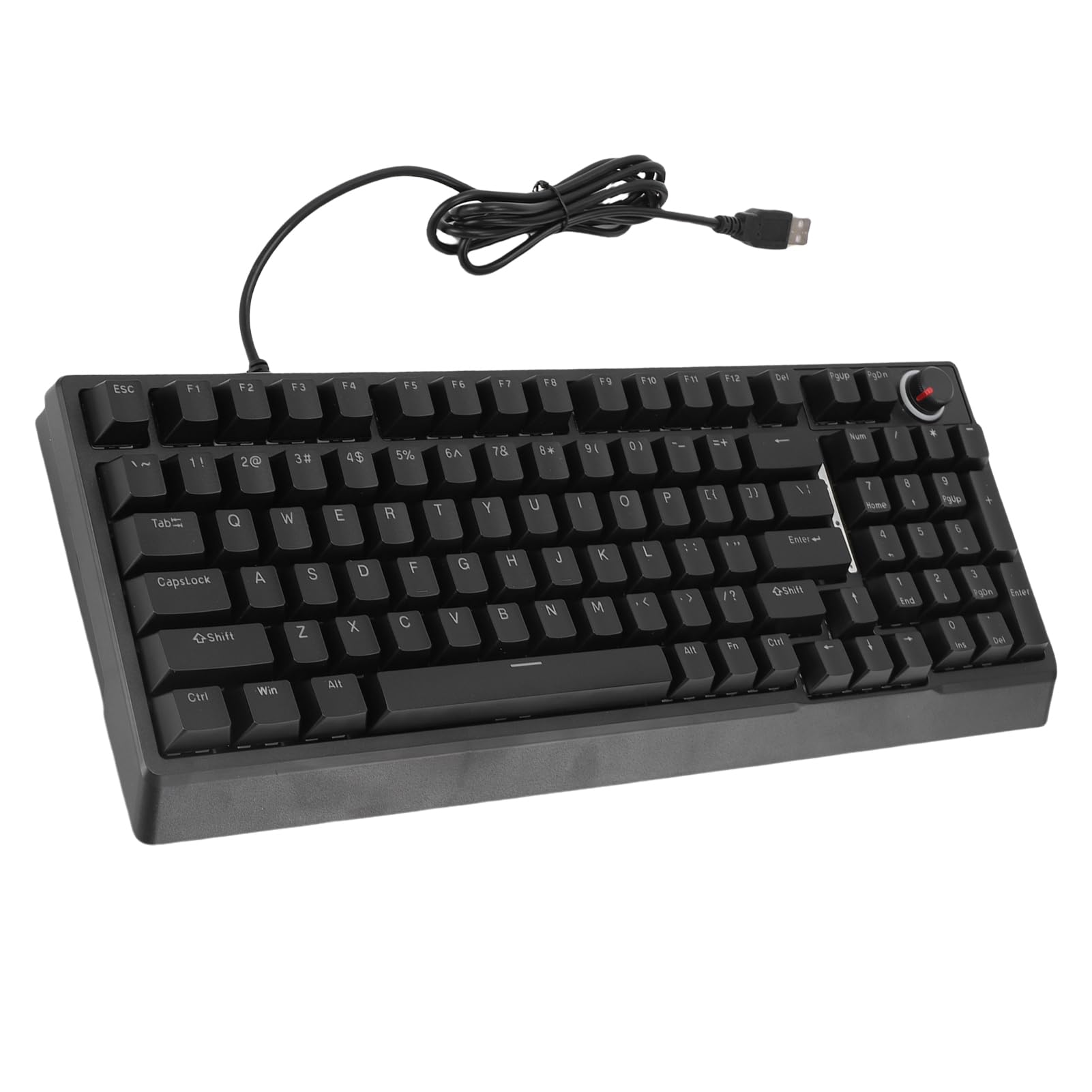 XUMIUZIY Przewodowa Klawiatura Gier RGB, Klawisze 98 Klawisze Mechaniczne klawiaturę Gier z Pokrętłem, Wiele Trybów RGB, 80% Układ, Ciche Ergonomiczne Klawiatury na PC, Laptop