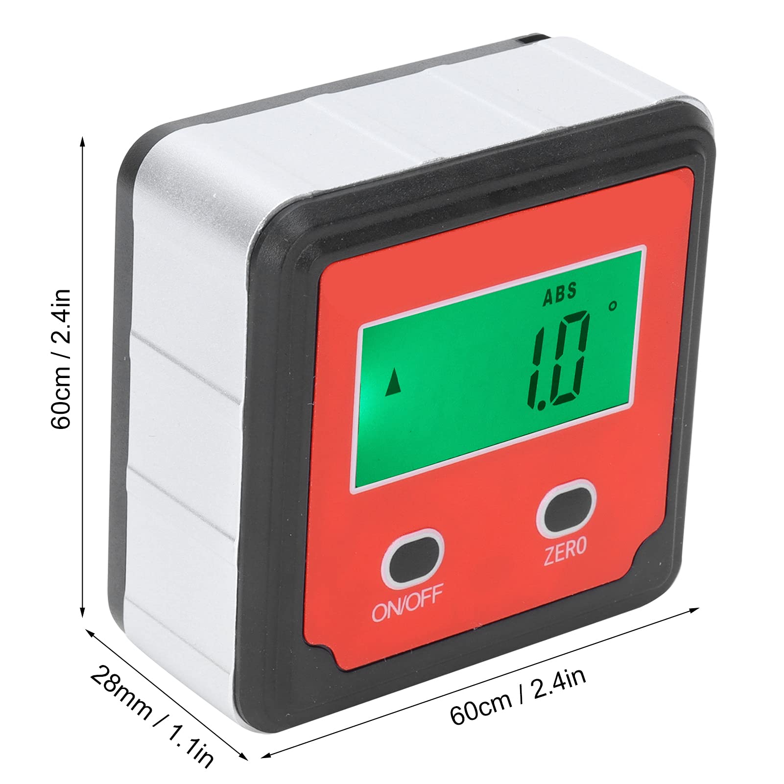 KUIDAMOS Inclinómetro Digital Medidor de ángulo de Nivel Preciso con Adsorción Magnética para Carpintería y Soldadura 60x60x28 Mm