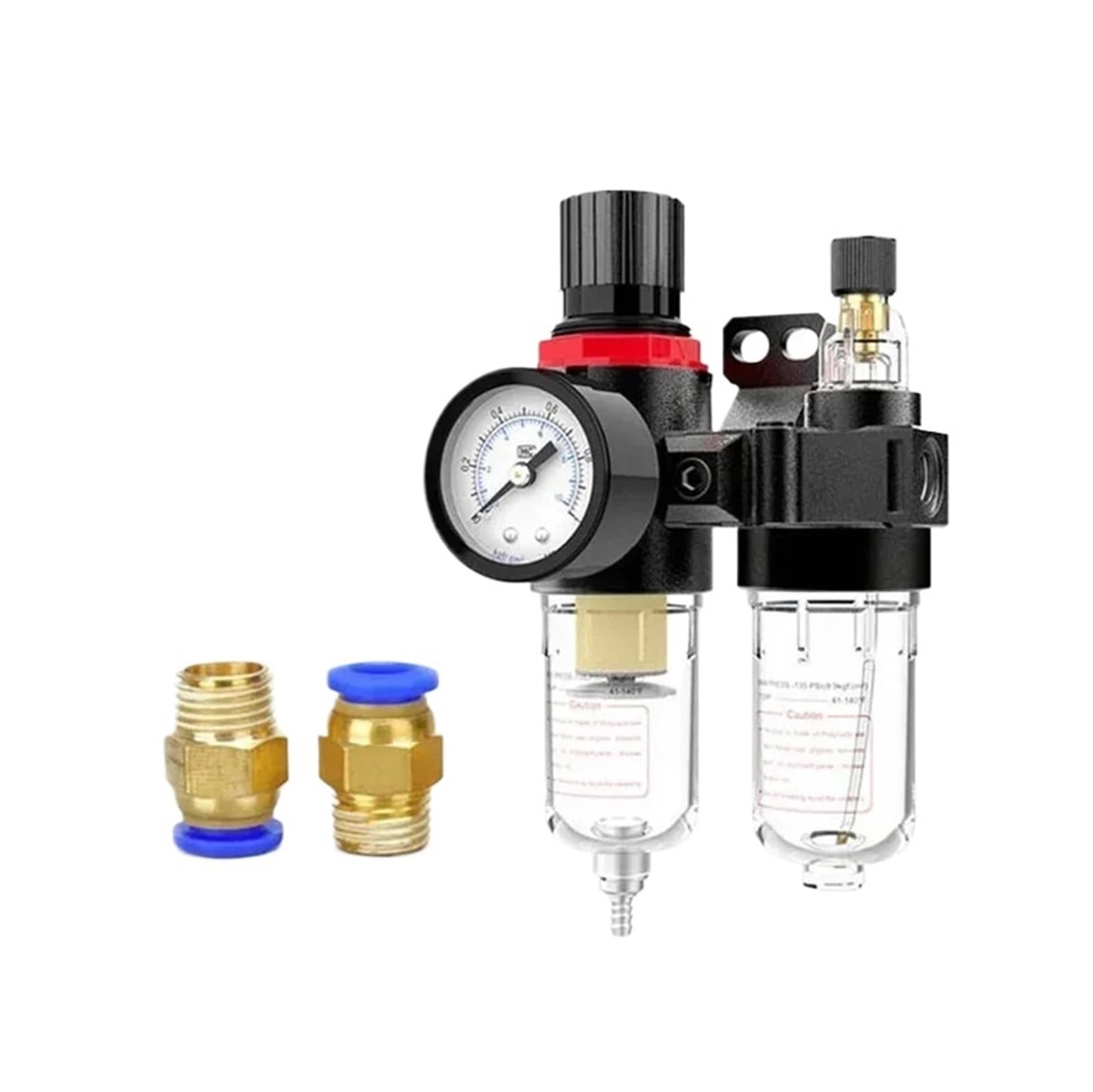 PHNOITPQ 5/20 Pcs AFC2000 G1/4 Air Compressor Oil Water Separator Pressure Reducing Valve Air Filter for AFR2000+AL2000(20 Sets,AFC2000+PC4-02x2)