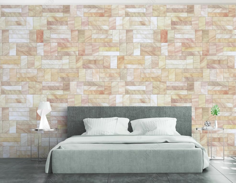 Papier peint intissé briques pour rénovation murale rapide salon et chambre 350x256
