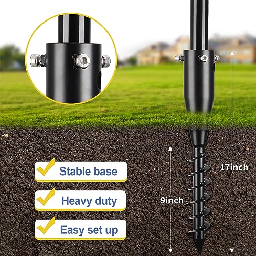 Tetherball Set with Base - Heavy Duty Tetherball Set Ball and Rope and Pole 9.1FT - Portable Tether Ball Set for Kids Dogs Backyard - Thumbnail 3
