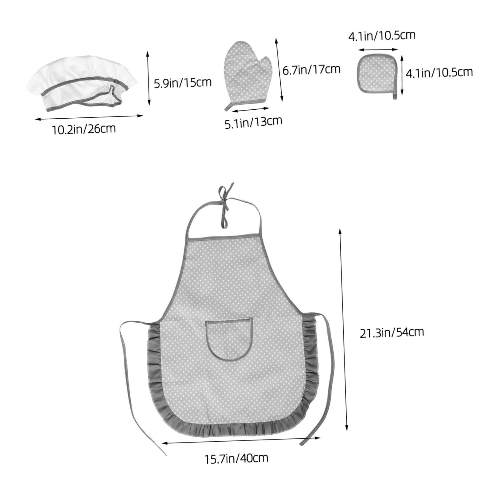 Didiseaon Kids Cooking Apron Set Kids Play Apron Chef Hat Mitt Pot Holder Complete Kitchen Toy Set Role Play Cooking Accessories